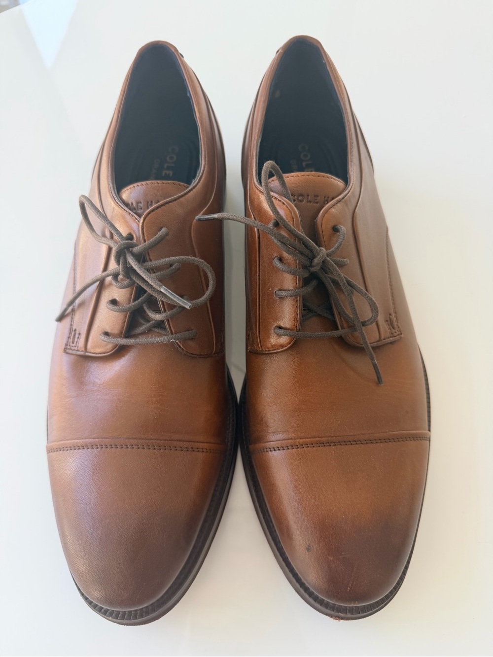 Cole Haan Men’s Brown Leather Cap-Toe Dress Shoes - Grand 360; Size 10M